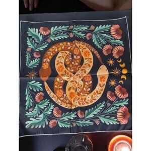 Bohemian Snake & Botanical Tarot Cloth 19" Square
